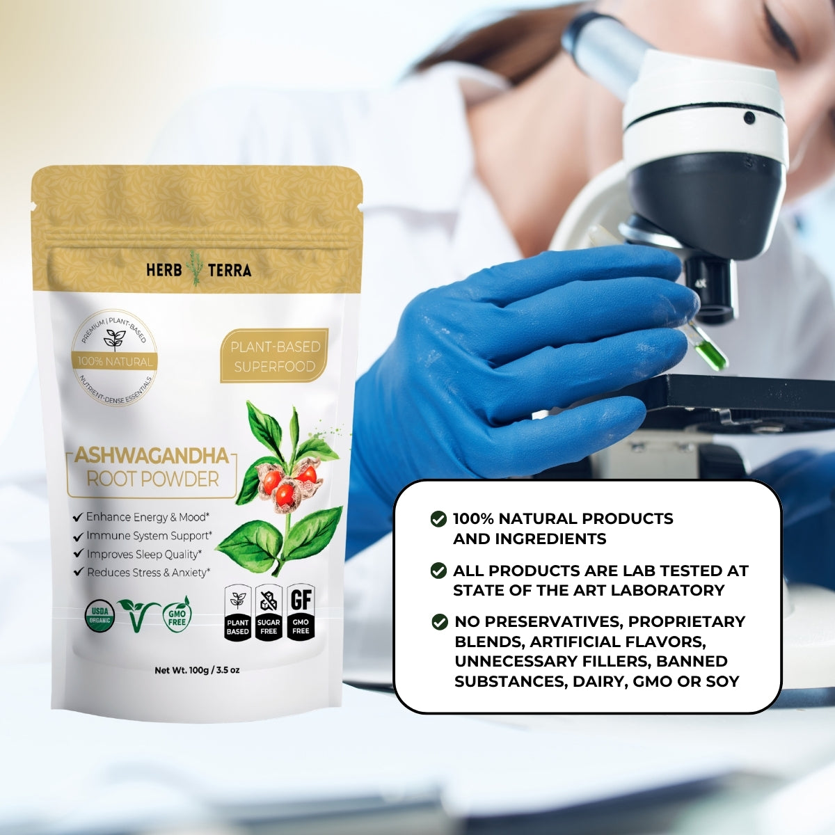 Organic Ashwagandha Powder 100g