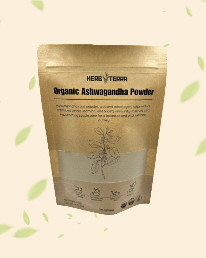 100% Organic Ashwagandha Powder- Withania Somnifera- USDA Certified Organic- 100g- Ayurvedic Herbal Supplement