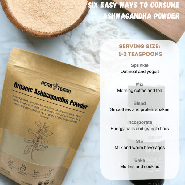 100% Organic Ashwagandha Powder- Withania Somnifera- USDA Certified Organic- 100g- Ayurvedic Herbal Supplement