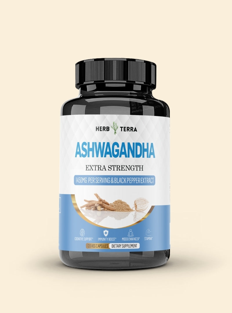 Ashwagandha Capsules 1450mg - Stress & Anxiety Relief