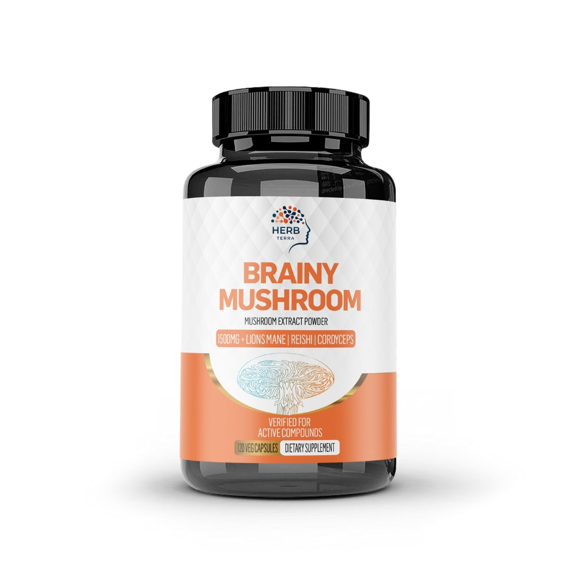 Brainy Mushroom | Reishi, Lion’s Mane, Cordyceps | 120 Capsules