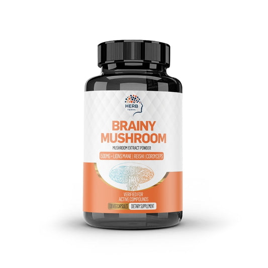 Brainy Mushroom | Reishi, Lion’s Mane, Cordyceps | 120 Capsules