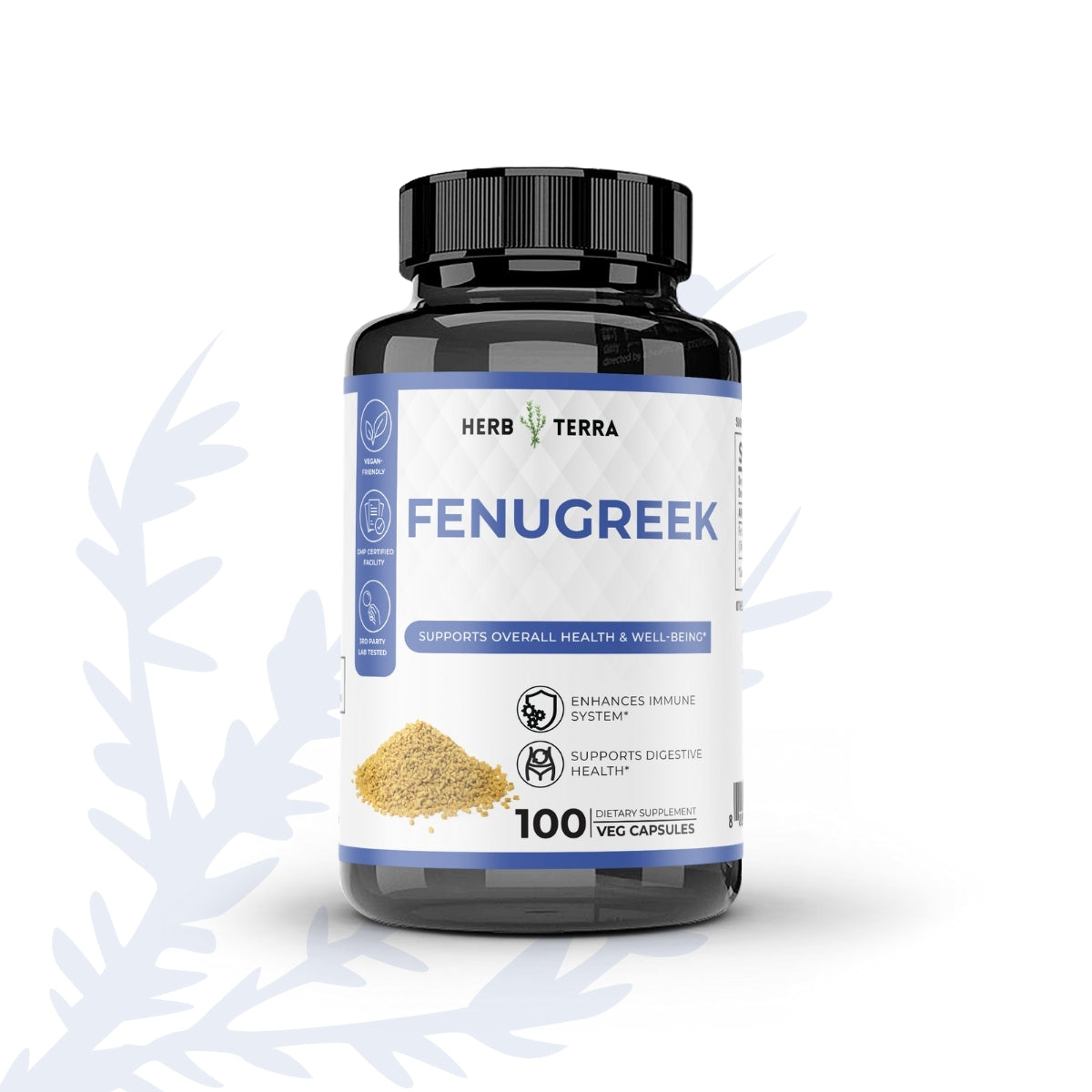 Fenugreek 900mg — Non-GMO, 100 Vegan Capsules