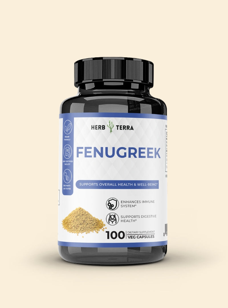 Fenugreek 900mg — Non-GMO, 100 Vegan Capsules