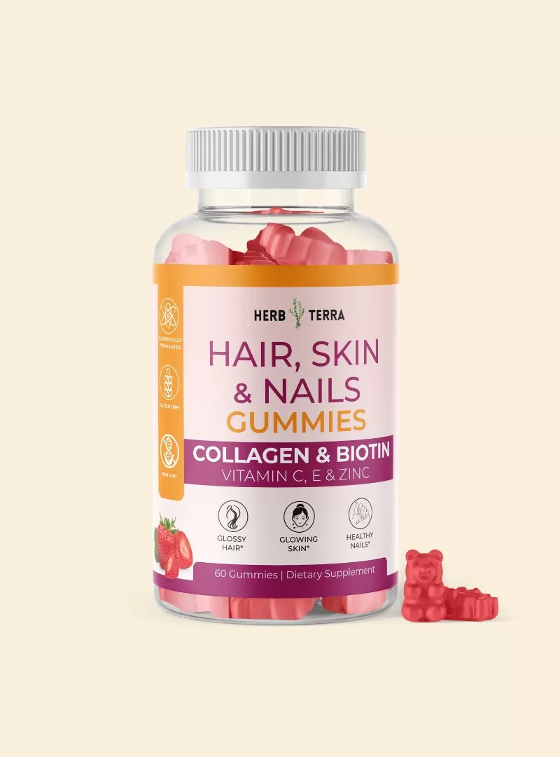 Hair, Skin & Nail Gummies | 60 Gummies | Beauty Support