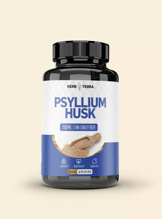 Psyllium Husk Capsules | 120 Capsules | Digestive &amp; Heart Health