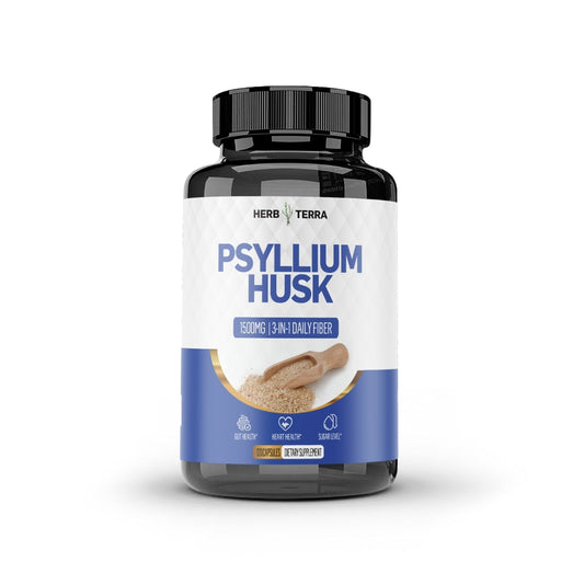 Psyllium Husk Capsules | 120 Capsules | Digestive & Heart Health