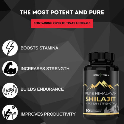 Himalayan Shilajit Capsules | 2000mg with BioPerine