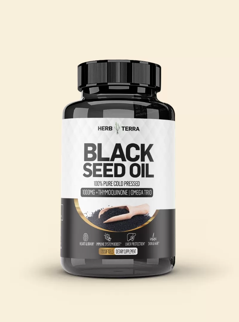 Black Seed Oil supplement bottle