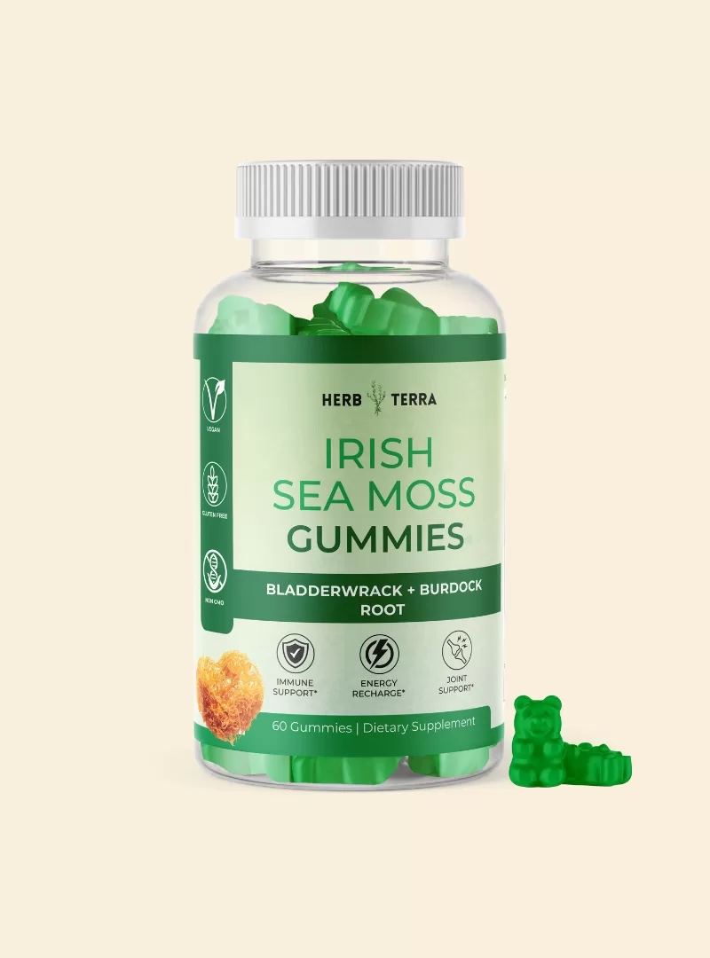 Irish Sea Moss Gummies supplement bottle